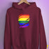 LGBTQ Pride Flag Ripped Reveal Hoodie - Maroon